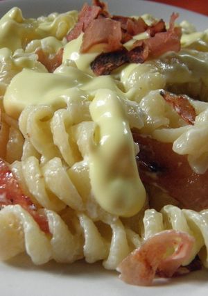 Una foto de Fideos  con salsa crema