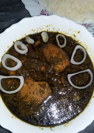 عکسی از دستور قورمه سبزی با مرغ