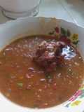 Frijoles colorados con rabito de res