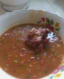 Frijoles colorados con rabito de res
