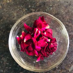 Homemade dry rose petals A picture of Homemade dry rose petals.
