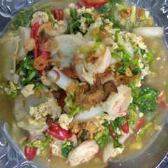 รูปของ Sawi hijau kuah telur