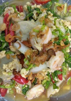 Foto resep Sawi hijau kuah telur