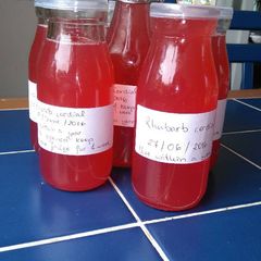 A picture of Rhubarb cordial.