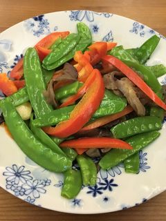 荷蘭豆炒甜椒 的食譜成品照片