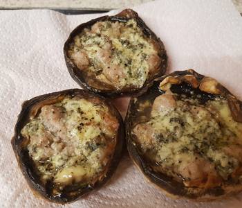How To Cooking Recipe My Mushrooms stuffed with Sausage meat and Blue Stilton cheese Yummy