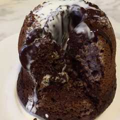 A picture of Keto Choco-lava cake.