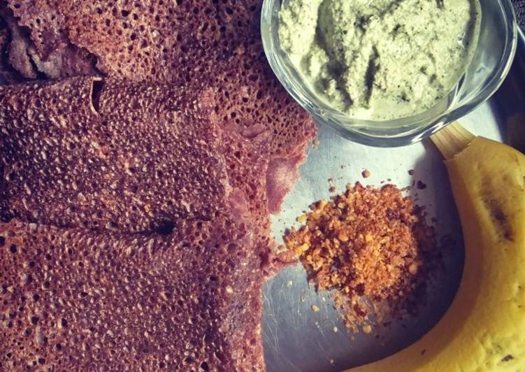 Recipe of Favorite Ragi dosa and chutney