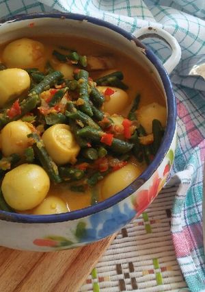 Foto resep Gulai Kacang Panjang + Telur Puyuh