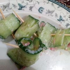A picture of Cucumber rolls as side dish.