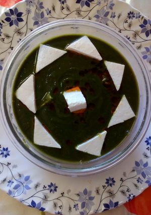 A picture of Palak paneer in dhaba style healthy & tasty.