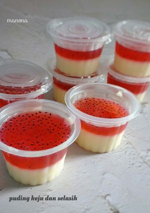 Foto resep Puding keju dan selasih merah putih