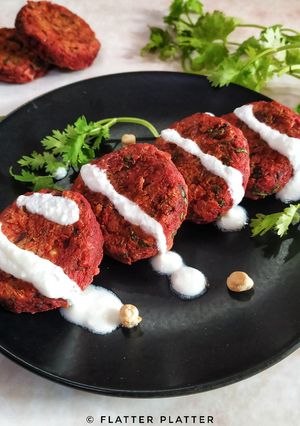 A picture of Baked Beetroot Falafel.