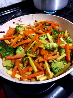 A picture of Stir fried veggies.