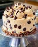 Chocolate chip cookie dough ice cream cake