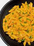 Penne in Vegan Red Hot Alfredo Sauce