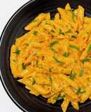 Penne in Vegan Red Hot Alfredo Sauce