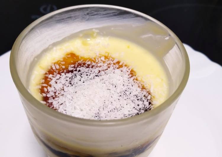 Crema de mango con caramelo