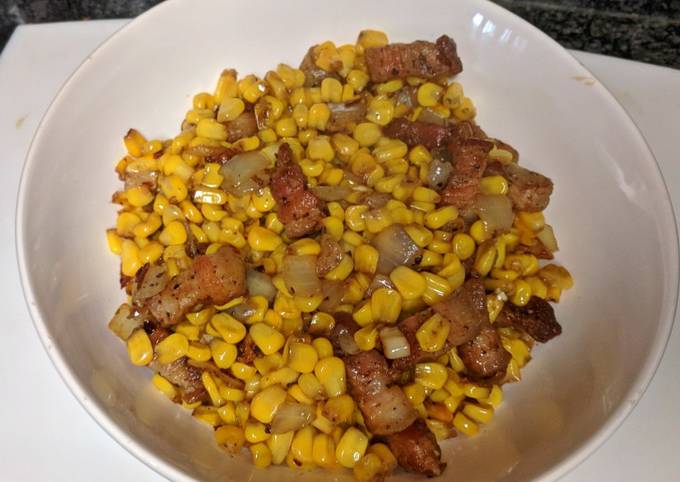 Simple Way to Prepare Quick Country Style Corn and Pork Belly/Bacon