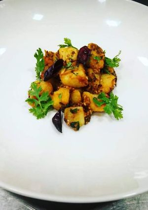 A picture of Aloo ke Gutke.
