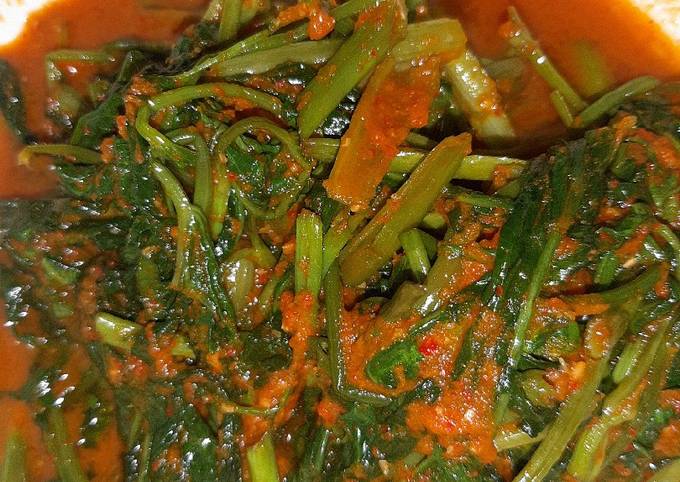 Resep Cah kangkung sambal terasi Anti Gagal
