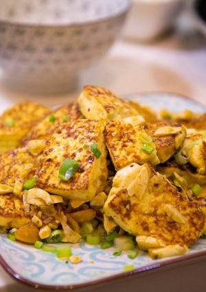 安萱下課後_快炒店人氣料理_金沙豆腐 的食譜成品照片
