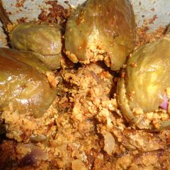 Stuffed Eggplant (Bharil vaigan) A picture of Stuffed Eggplant (Bharil vaigan).