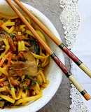 Tallarines de verduras especiados