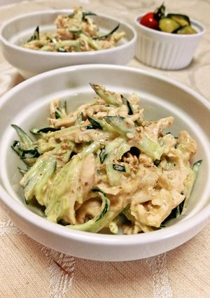 A picture of Addictive Chicken and Cucumber Sesame Salad.