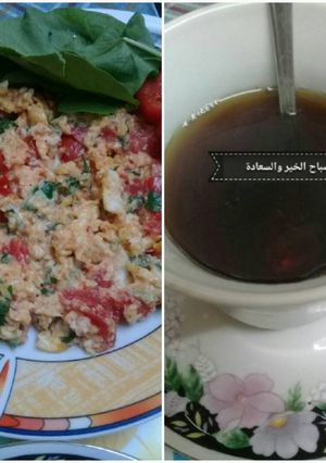 صورة لوصفة بيض وطماطم🎎
