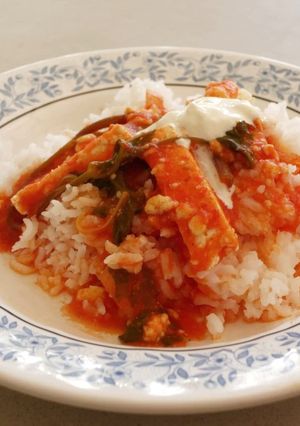 Una foto de Morisqueta con salsa roja 😍