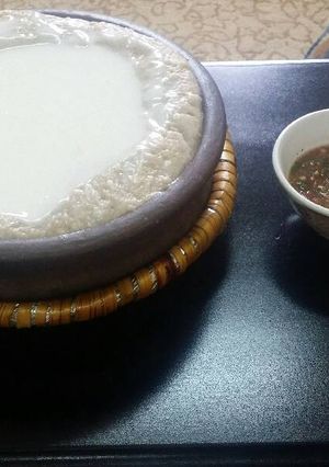 صورة لوصفة العصيدة اليمنية مع اللبن (الزوم)😍😋