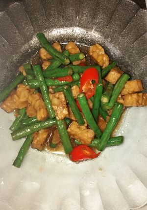Foto resep Oseng kacang panjang tempe manis