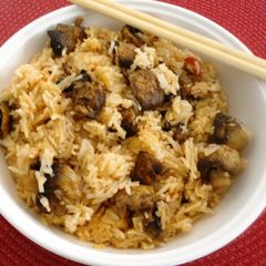 A picture of Spicy Tomato Mushroom Rice.