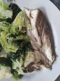 Peixe e couve a vapor