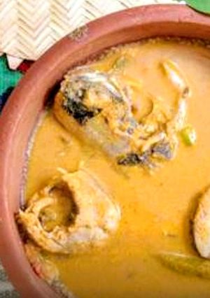 A picture of Traditional Kerala Thenga Aracha Meen Curry.