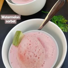 Watermelon sorbet A picture of Watermelon sorbet.