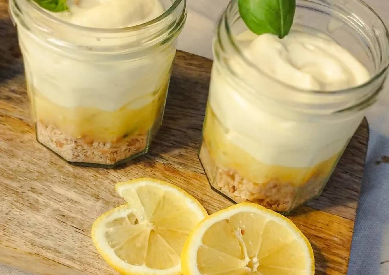 Tiramisu crème citron au basilic