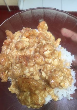 Foto resep Rice bowl with chicken salted egg