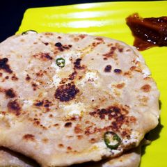 Paneer paratha A picture of Paneer paratha.
