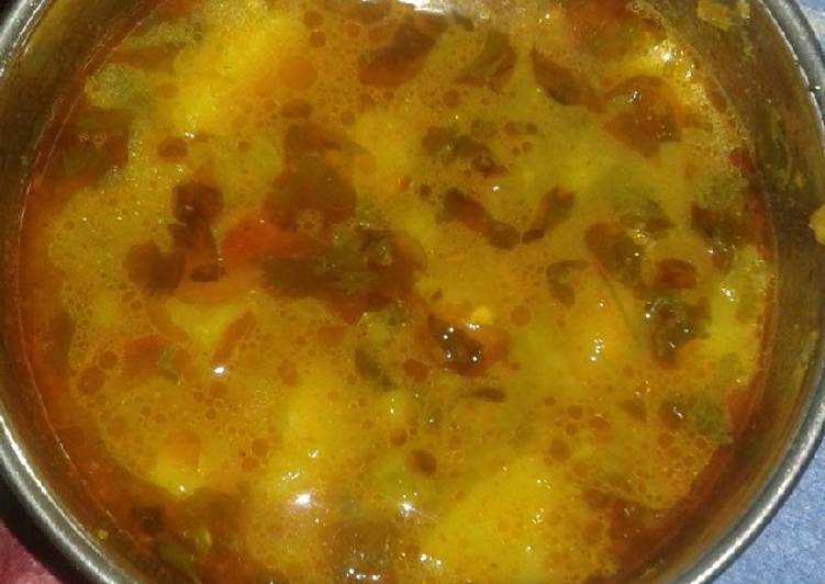Green chole with potato