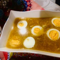 A picture of Chicken corn soup.