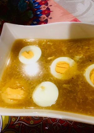 A picture of Chicken corn soup.