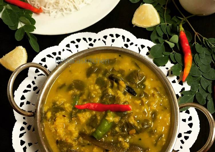 Recipe of Any-night-of-the-week Sojne Pata diye Bhaja Muger Dal (Drumstick Dal - Bengali Style)
