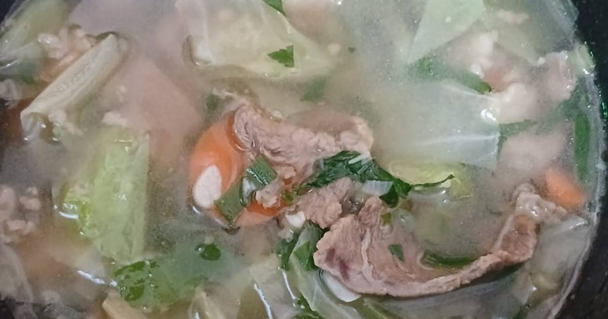 Resep Soup With Beef Slice Mudah dan Praktis Dihidangkan
