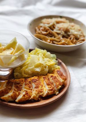 日式牛奶玉子燒午餐 的食譜成品照片