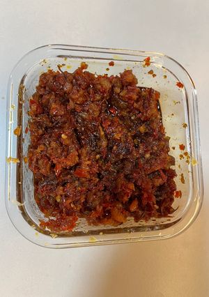 Hình của món Sốt ớt mắm tôm (Sambal Belacan Malaysia).