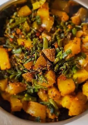 A picture of Long beans Potato Curry.