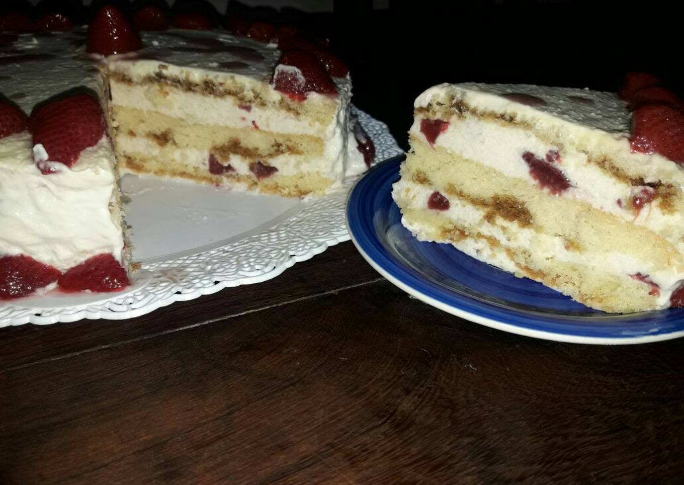 Torta tiramisú de frutillas