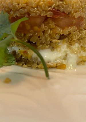 Una foto de Timbal de Quinoa con tomate y mozzarella #Stilepiretta